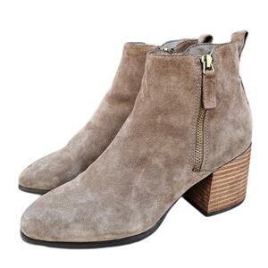 Tan Suede Bootie Blondo Siena Bootie Size 8.5 Leather Heeled Side Zip Ankle Boot
